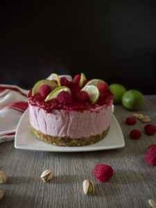 Raspberry vegan cheesecake